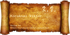 Koroknai Viktor névjegykártya
